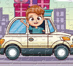 Trò chơi ghép hình cho trẻ em lái xe